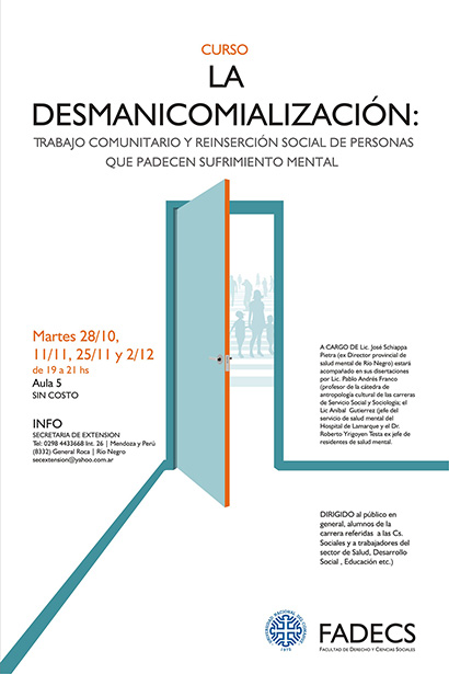 CURSO SOBRE REINSERCIÓN DE PACIENTES CON SUFRIMIENTO MENTAL EN LA FADECS